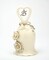 Hand Crafted Ceramic Ivory Rose Bell with Silver Accents-25th Anniversary, Anniversary Décor, Anniversary Gift